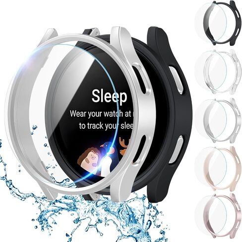 Screen Protector Compatible with Samsung Galaxy Watch 7 40mm, 【5+5 Pack】 HD Tempered Glass Protective Film and Hard PC Bumper Case for Samsung Galaxy Watch 7, Face Cover for Samsung Watch 7 40mm in Saudi Arabia