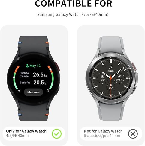 Screen Protector Compatible with Samsung Galaxy Watch 7 40mm, 【5+5 Pack】 HD Tempered Glass Protective Film and Hard PC Bumper Case for Samsung Galaxy Watch 7, Face Cover for Samsung Watch 7 40mm in Kuwait