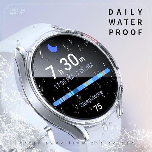 Screen Protector Compatible with Samsung Galaxy Watch 7 40mm, 【5+5 Pack】 HD Tempered Glass Protective Film and Hard PC Bumper Case for Samsung Galaxy Watch 7, Face Cover for Samsung Watch 7 40mm in Kuwait