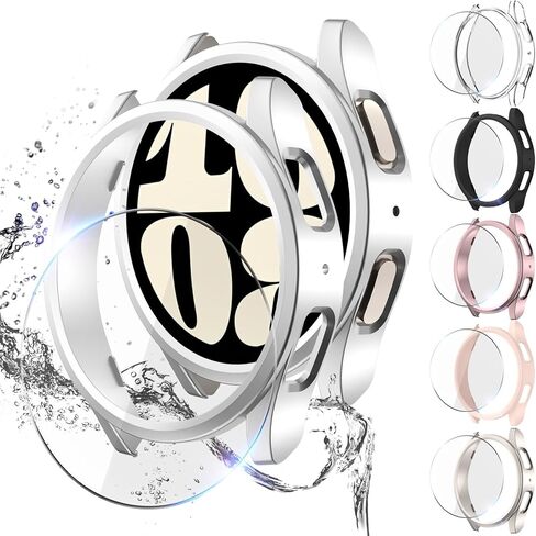 Screen Protector Compatible with Samsung Galaxy Watch 7 40mm, 【5+5 Pack】 HD Tempered Glass Protective Film and Hard PC Bumper Case for Samsung Galaxy Watch 7, Face Cover for Samsung Watch 7 40mm in Saudi Arabia