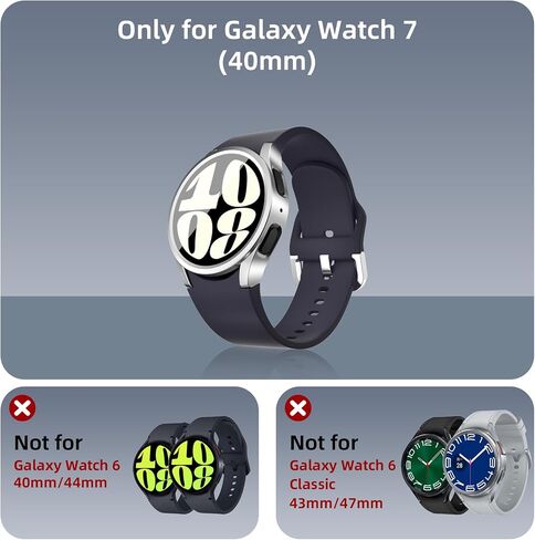 Screen Protector Compatible with Samsung Galaxy Watch 7 40mm, 【5+5 Pack】 HD Tempered Glass Protective Film and Hard PC Bumper Case for Samsung Galaxy Watch 7, Face Cover for Samsung Watch 7 40mm in Saudi Arabia
