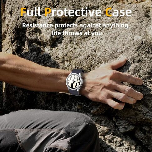Screen Protector Compatible with Samsung Galaxy Watch 7 40mm, 【5+5 Pack】 HD Tempered Glass Protective Film and Hard PC Bumper Case for Samsung Galaxy Watch 7, Face Cover for Samsung Watch 7 40mm in Saudi Arabia