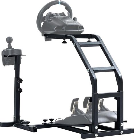 حامل عجلة قيادة Marada Compact Racing مع دعم محاكي V2 يناسب Logitech/Thrustmaster/PXN G27 G29 G920 G923 T248 T300RS GT R5 Sim Stand بدون عجلة، دواسة (حامل فقط) in Kuwait