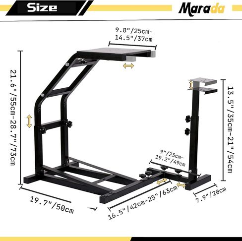 حامل عجلة قيادة Marada Compact Racing مع دعم محاكي V2 يناسب Logitech/Thrustmaster/PXN G27 G29 G920 G923 T248 T300RS GT R5 Sim Stand بدون عجلة، دواسة (حامل فقط) in Kuwait