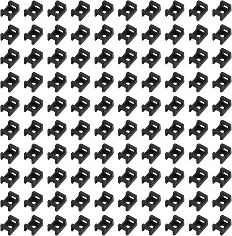 100PCS Cable Tie Mounts, Zip Tie Mounts with 5mm Screw Holes, Wire Holder for Zip Tie Mounts, Permanently Anchor to Wall, Desk or Baseboard in Saudi Arabia