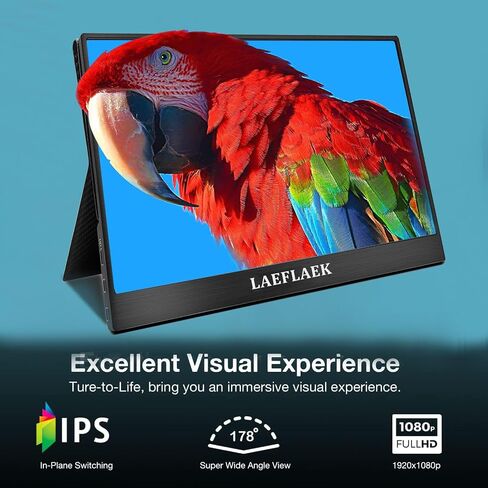 شاشة محمولة، 15.6 بوصة 1080 بيكسل للكمبيوتر المحمول، موسع شاشة HDMI USB-C للسفر HDR لعرض أجهزة الكمبيوتر الشخصية وأجهزة Mac والهواتف PS5 Xbox Switch مع غطاء ذكي in Saudi Arabia