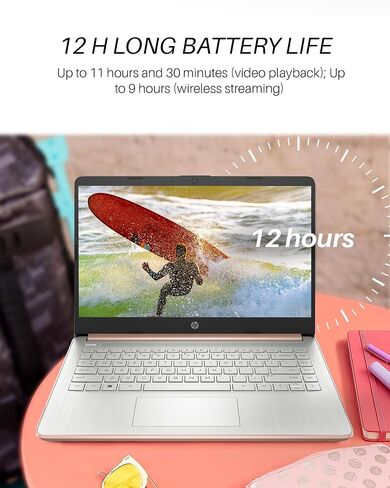 كمبيوتر محمول HP أحدث مقاس 14 بوصة للأعمال الطلابية، Intel Quad-Core N4120، ذاكرة الوصول العشوائي 16 جيجابايت، تخزين 320 جيجابايت (64 جيجابايت eMMC + 256 جيجابايت Micro SD)، Microsoft 365 لمدة عام، Windows 11 Pro، سلسلة Stream، كاميرا ويب، WiFi، خفيف للغا in Saudi Arabia