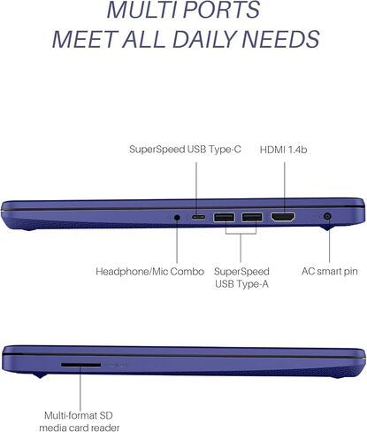 كمبيوتر محمول HP أحدث مقاس 14 بوصة للأعمال الطلابية، Intel Quad-Core N4120، ذاكرة الوصول العشوائي 16 جيجابايت، تخزين 320 جيجابايت (64 جيجابايت eMMC + 256 جيجابايت Micro SD)، Microsoft 365 لمدة عام، Windows 11 Pro، سلسلة Stream، كاميرا ويب، WiFi، خفيف للغا in Saudi Arabia