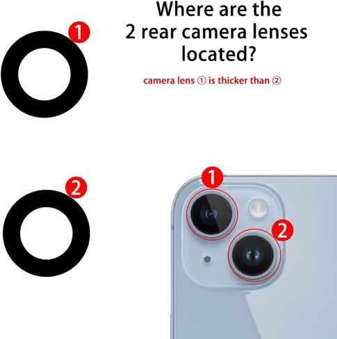 Rear Back Camera Glass Lens Cover Pre-Installed Adhesive, 2-Pack Replacement for iPhone 14 Pro and 14 Pro Max in Saudi Arabia