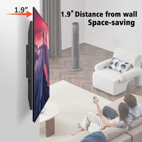 Fixed TV Wall Mount for 50-120＂LED LCD OLED Flat Curved Screen TVs, Low Profile TV Mount VESA Up to 900x600mm Weight Capacity 275lbs, 80 85 90 95 100 Inch Low Profile Wall Mount TV Bracket in Kuwait