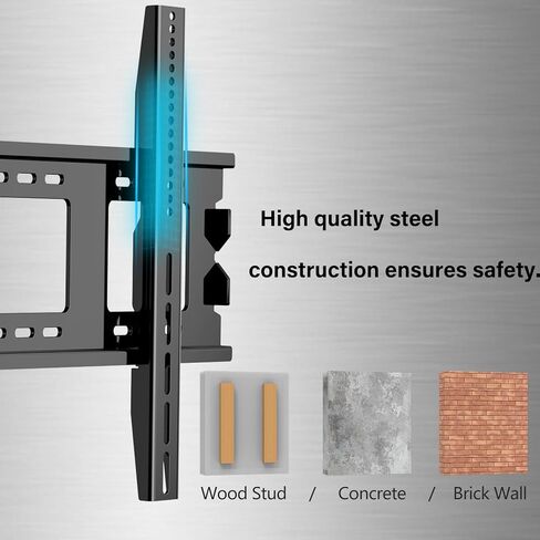 Fixed TV Wall Mount for 50-120＂LED LCD OLED Flat Curved Screen TVs, Low Profile TV Mount VESA Up to 900x600mm Weight Capacity 275lbs, 80 85 90 95 100 Inch Low Profile Wall Mount TV Bracket in Kuwait