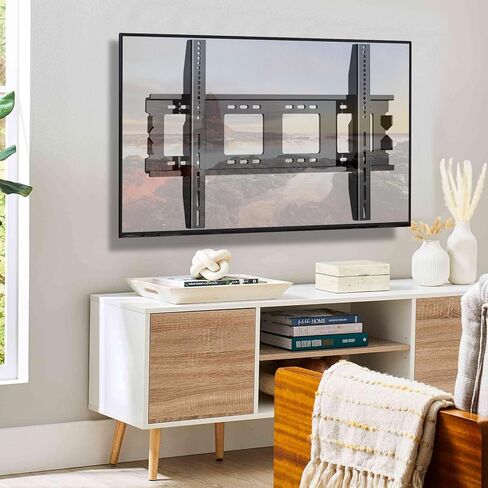 Fixed TV Wall Mount for 50-120＂LED LCD OLED Flat Curved Screen TVs, Low Profile TV Mount VESA Up to 900x600mm Weight Capacity 275lbs, 80 85 90 95 100 Inch Low Profile Wall Mount TV Bracket in Kuwait