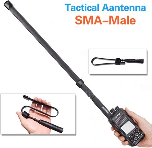 ABBREE SMA-Male Dual Band 144/430Mhz Foldable Tactical Antenna for Yaesu FT-70DR,FT-2DR/3DR,FT-270R Wouxun TYT MD-380 Two Way Radio in Kuwait