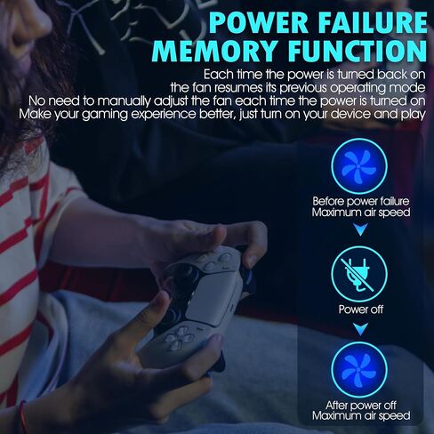 Seltureone PS5 مروحة تبريد صامتة رفيعة 3 سرعات مع تأثير ضوء LED (3 سرعات قابلة للتعديل)، مروحة تبريد PS5 مع موصل USB لإصدار Sony PS5 الرقمي/القرص (أبيض) in Saudi Arabia