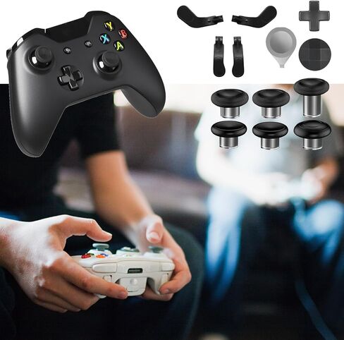 13 in 1 Elite Controller Paddles for Xbox Elite Series 2 Core Controllers Component Set with 6 Metal Thumbsticks & Tool, 2 D-Pads, 4 Paddles for Xbox Elite Series 2 (Black) Type-C Convertor in Saudi Arabia