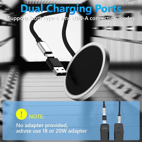 شاحن لاسلكي مغناطيسي لهاتف iPhone 15، شاحن لاسلكي 15 وات كحد أقصى لهاتف iPhone، وسادة شحن سريعة، شاحن آمن مع شاحن حائط USB C 20 وات لهاتف iPhone 15/15 Plus/15 Pro/15 Pro Max/14/13/12/AirPods 3 2 Pro in Kuwait