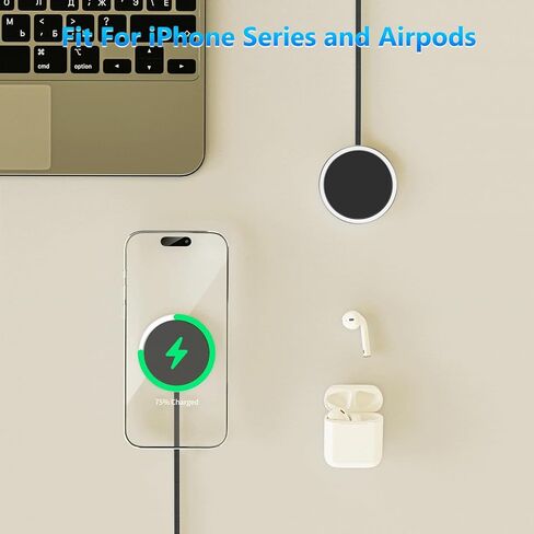 شاحن لاسلكي مغناطيسي لهاتف iPhone 15، شاحن لاسلكي 15 وات كحد أقصى لهاتف iPhone، وسادة شحن سريعة، شاحن آمن مع شاحن حائط USB C 20 وات لهاتف iPhone 15/15 Plus/15 Pro/15 Pro Max/14/13/12/AirPods 3 2 Pro in Kuwait