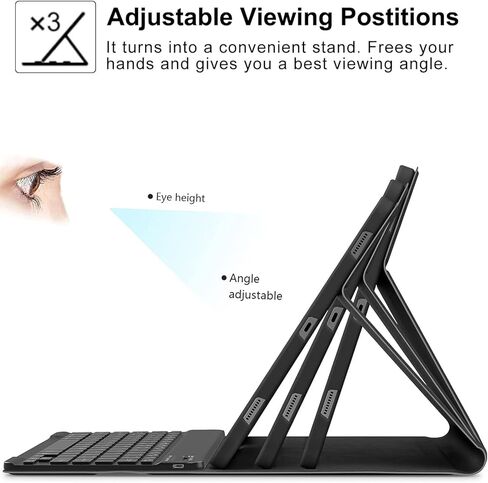 Keyboard Case for Samsung Galaxy Tab S9 FE 5G 10.9 Inch/S9 11 Inch 2023 with S Pen Holder, 7 Color Rainbow Backlight Detachable Bluetooth Keyboard Cover with HD Screen Protector (S9 FE/S9) in Saudi Arabia