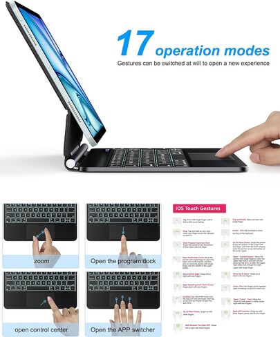 Magnetic Keyboard Case for iPad Air 11-inch (M2) 2024 & iPad Pro 11 inch 2022/2021/2020/2018, Multi-Touch Trackpad Keyboard Case for iPad Air 10.9 inch 5th/4th Gen with LED Ring Light, Black in Saudi Arabia
