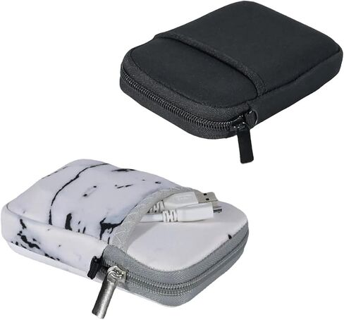 Soft External Hard Drive Carry Case (Black + Marble White) in Saudi Arabia