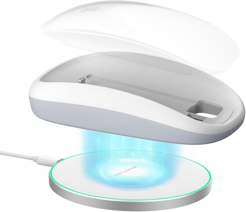 قاعدة ماوس FIDECO لجهاز Apple Magic Mouse 2، قاعدة شحن ماوس مع شاحن لاسلكي، تدعم الشحن اللاسلكي، تصميم مريح، زيادة الراحة والتحكم الكامل in Kuwait