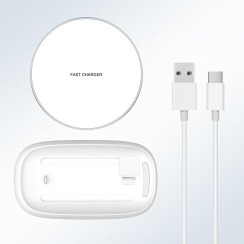 قاعدة ماوس FIDECO لجهاز Apple Magic Mouse 2، قاعدة شحن ماوس مع شاحن لاسلكي، تدعم الشحن اللاسلكي، تصميم مريح، زيادة الراحة والتحكم الكامل in Kuwait