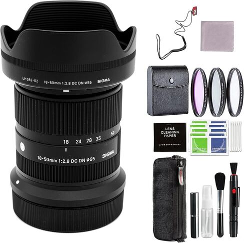 عدسة سيجما 18-50 مم f/2.8 DC DN المعاصرة لحامل Canon RF مع ملحقات Pixel المتقدمة وحزمة السفر | ضمان ممتد لمدة 3 سنوات | عدسة كانون 18-50 ملم in Saudi Arabia