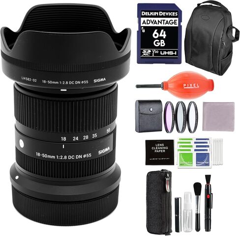 Sigma 18-50mm f/2.8 DC DN Contemporary Lens for Canon RF Mount with Pixel Advanced Accessory and Travel Bundle | 3-Year Extended Warranty | 18-50mm Canon Lens in Saudi Arabia