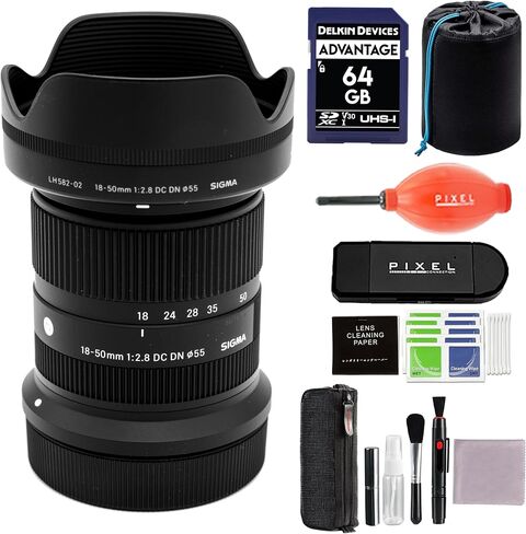 Sigma 18-50mm f/2.8 DC DN Contemporary Lens for Canon RF Mount with Pixel Advanced Accessory and Travel Bundle | 3-Year Extended Warranty | 18-50mm Canon Lens in Saudi Arabia