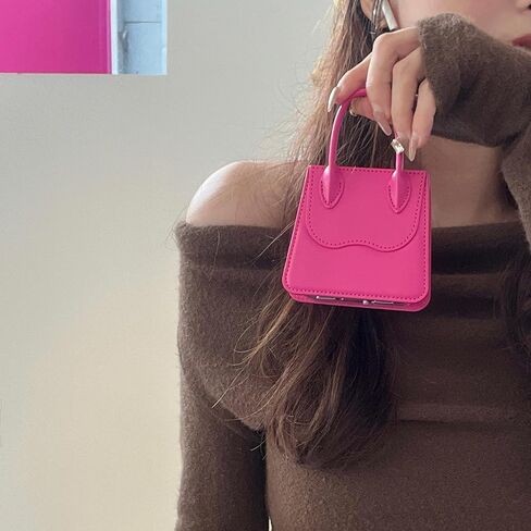 for Samsung Galaxy Z Flip 5 Case Luxury Leather Handbag Flip Phone Case Galaxy Z Flip5 Cute Girls Women Samsung Flip Z 5 Protective Cover (Rose Red) in Kuwait