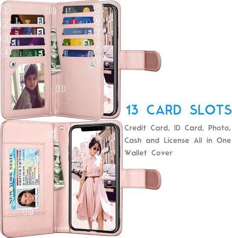 Tekcoo Wallet Case for iPhone 11 / iPhone11 (6.1 inch) 2019 Luxury ID Cash Credit Card Slots Holder Carrying Pouch Folio Flip PU Leather Cover [Detachable Magnetic Hard Case] Lanyard - Turquoise in Saudi Arabia