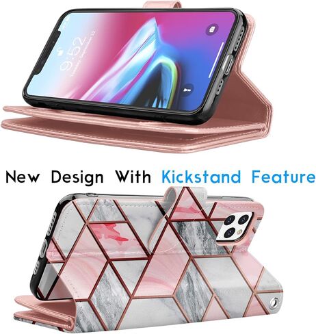 Tekcoo Wallet Case for iPhone 11 / iPhone11 (6.1 inch) 2019 Luxury ID Cash Credit Card Slots Holder Carrying Pouch Folio Flip PU Leather Cover [Detachable Magnetic Hard Case] Lanyard - Turquoise in Saudi Arabia