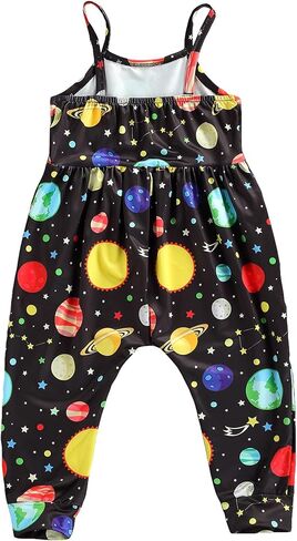 بدلة قفز صيفية للأطفال الصغار من Springcmy قطعة واحدة على شكل ديناصور بدون أكمام ومطبوعة بالزهور in Kuwait