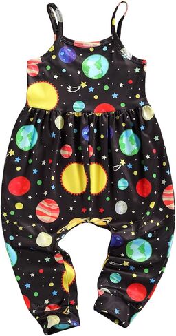 بدلة قفز صيفية للأطفال الصغار من Springcmy قطعة واحدة على شكل ديناصور بدون أكمام ومطبوعة بالزهور in Kuwait