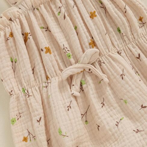 Newborn Infant Baby Girls Romper Cute Print Clothes Outfits Sleeveless with Bows Girls Summer One Piece Jumpsuit in Saudi Arabia