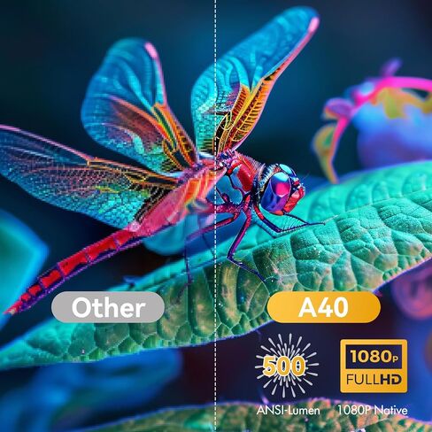 【تركيز تلقائي】جهاز عرض DWQOO 4K مع واي فاي وبلوتوث، جهاز عرض A40 عالي الدقة أصلي 1080 بكسل، جهاز عرض أفلام خارجي محمول لحماية العيون لغرفة النوم المنزلية متوافق مع الهاتف الذكي، HDMI، USB، AV، الكمبيوتر المحمول in Kuwait