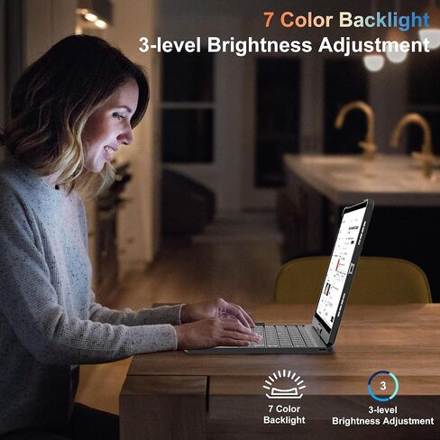 حافظة لوحة مفاتيح FARYODI لجهاز iPad Pro 13 بوصة (M4، 2024)، لوحة تتبع، قابلة للدوران 360 درجة، لوحة مفاتيح لاسلكية، 7 ألوان بإضاءة خلفية، حافظة لوحة مفاتيح سحرية لجهاز iPad Pro 13 بوصة - أسود in Kuwait