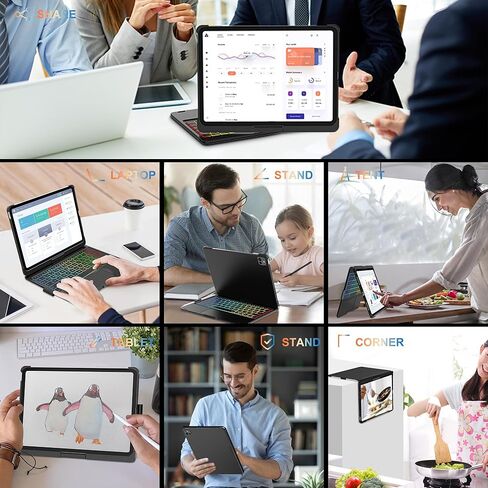 حافظة لوحة مفاتيح FARYODI لجهاز iPad Pro 13 بوصة (M4، 2024)، لوحة تتبع، قابلة للدوران 360 درجة، لوحة مفاتيح لاسلكية، 7 ألوان بإضاءة خلفية، حافظة لوحة مفاتيح سحرية لجهاز iPad Pro 13 بوصة - أسود in Kuwait