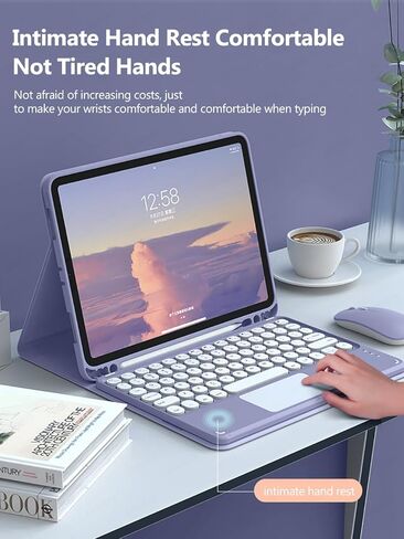 Keyboard Case with Touchpad for iPad Pro 13-inch (M4) 2024, Smart Keyboard Folio Cover with Pencil Holder, Multi-Touch Trackpad, Detachable Keyboard for iPad Pro13 inch (2024), Purple in Saudi Arabia