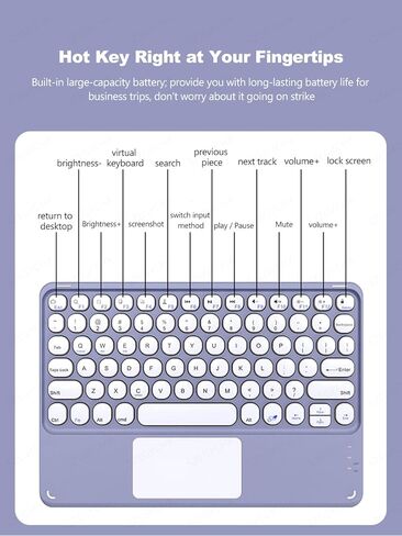 Keyboard Case with Touchpad for iPad Pro 13-inch (M4) 2024, Smart Keyboard Folio Cover with Pencil Holder, Multi-Touch Trackpad, Detachable Keyboard for iPad Pro13 inch (2024), Purple in Saudi Arabia