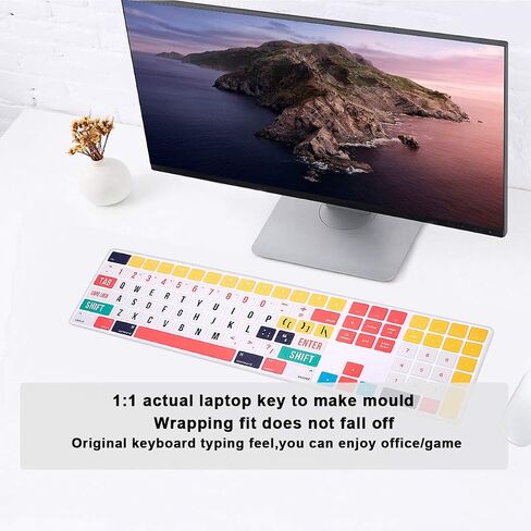 غطاء لوحة المفاتيح الرقمية السيليكون الرقيق للغاية بالحجم الكامل من السيليكون لجهاز iMac Magic Keyboard مع لوحة مفاتيح رقمية MQ052LL/A A1843 2017 2018 إصدار US Layout (Ombre Coffee) in Kuwait