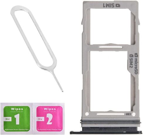Dual SIM Card Tray Slot Holder Replacement for Samsung Galaxy S10E G970 Sim Card Tray with Open Eject Pin (All Carriers) (Black) in Saudi Arabia