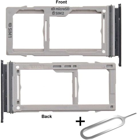 Dual SIM Card Tray Slot Holder Replacement for Samsung Galaxy S10E G970 Sim Card Tray with Open Eject Pin (All Carriers) (Black) in Saudi Arabia