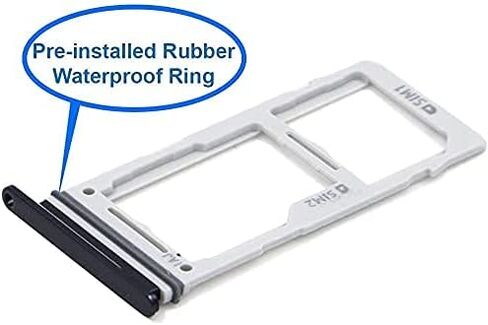 Dual SIM Card Tray Slot Holder Replacement for Samsung Galaxy S10E G970 Sim Card Tray with Open Eject Pin (All Carriers) (Black) in Saudi Arabia