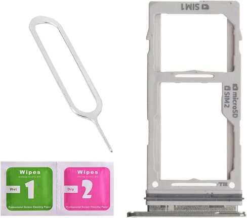 Dual SIM Card Tray Slot Holder Replacement for Samsung Galaxy S10E G970 Sim Card Tray with Open Eject Pin (All Carriers) (Black) in Saudi Arabia