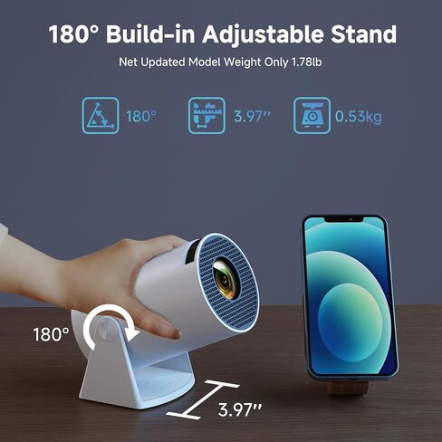 Mini Projector with Android 11，Portable Projector WiFi BT 5.2，Smart Outdoor Moive Projector Theater Compatible with Phone/TV Stick/Laptop in Saudi Arabia