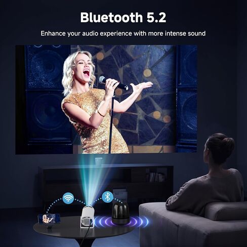 Mini Projector with Android 11，Portable Projector WiFi BT 5.2，Smart Outdoor Moive Projector Theater Compatible with Phone/TV Stick/Laptop in Saudi Arabia