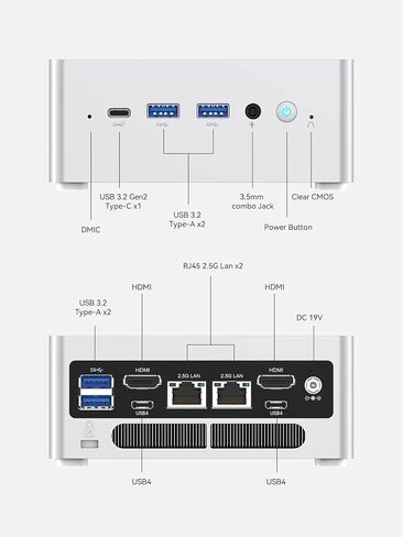 MINISFORUM Neptune Series NAD9 Mini PC 12th Gen Intel Core i9-12900H(14C/20T) Gaming PC, 32GB RAM 512GB SSD, 2xHDMI / 2xUSB-C 4K@60Hz Outputs, 2X HDD Slot, Iris Xe Graphics Small PC (Renewed), Black in Saudi Arabia