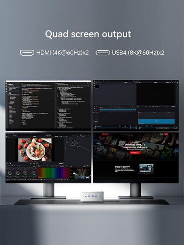 MINISFORUM Neptune Series NAD9 Mini PC 12th Gen Intel Core i9-12900H(14C/20T) Gaming PC, 32GB RAM 512GB SSD, 2xHDMI / 2xUSB-C 4K@60Hz Outputs, 2X HDD Slot, Iris Xe Graphics Small PC (Renewed), Black in Saudi Arabia