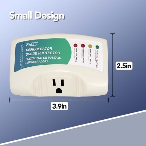 BSEED Voltage Protector Electronic Surge Protector Outlet, Wall Surge Protector for Big Refrigerators 27 cu. ft. or More Home Appliance Against High & Low Voltage, Brownouts & Spikes 1875W 15A 1 Pack in Saudi Arabia